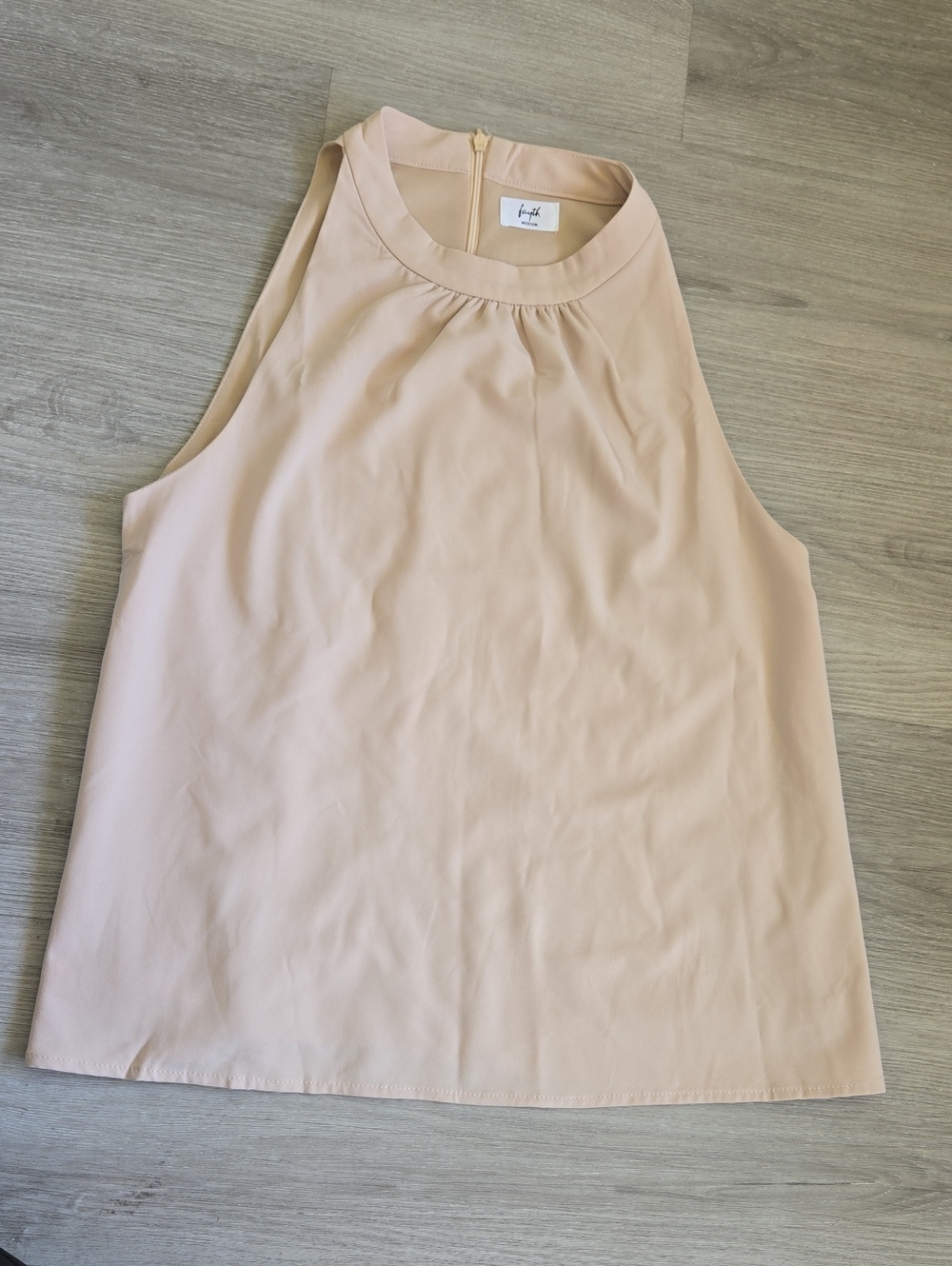 Lush High-Neck Sleeveless Top — Light Pink